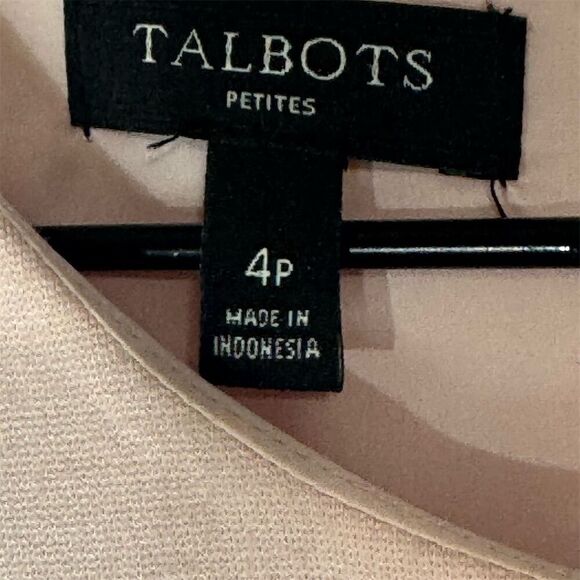 Talbots Petites 4P Blush Pink Fit & Flare Dress Sleeveless Classic Career Dress - Picture 6 of 8